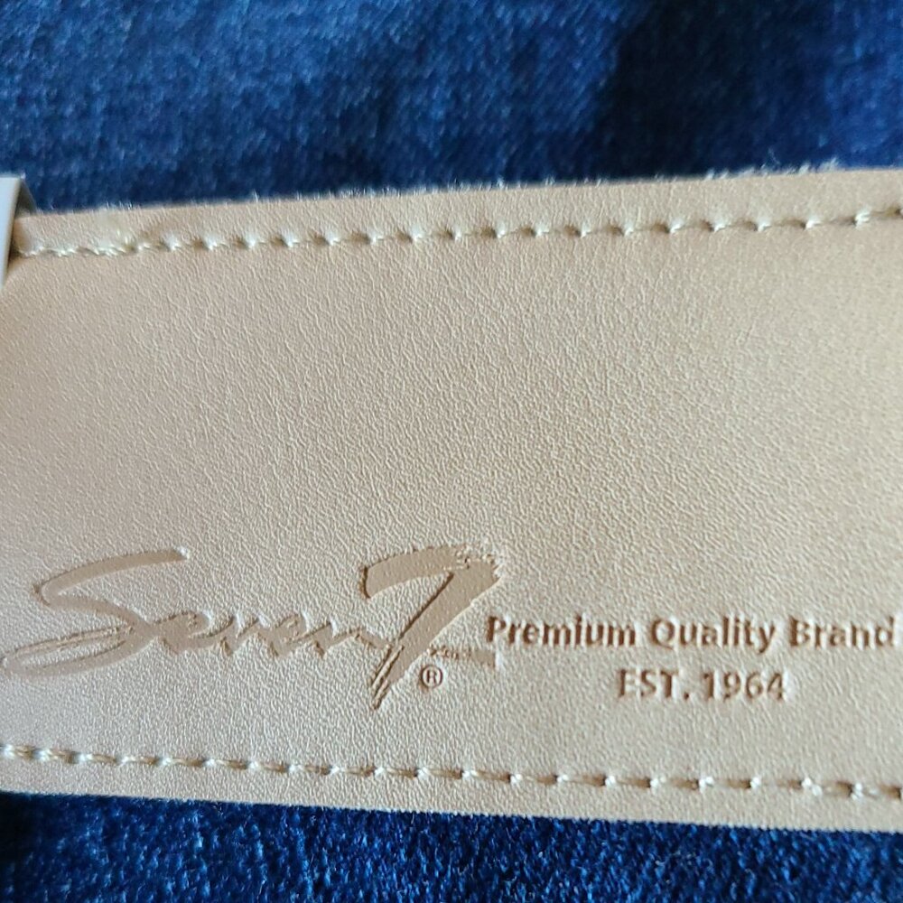 SEVEN 7 HIGH RISE BLUE BREEZY CROPPED RAW HEM JEANS HIGH RISE SKIMMER SIZE 12 - Picture 2 of 11